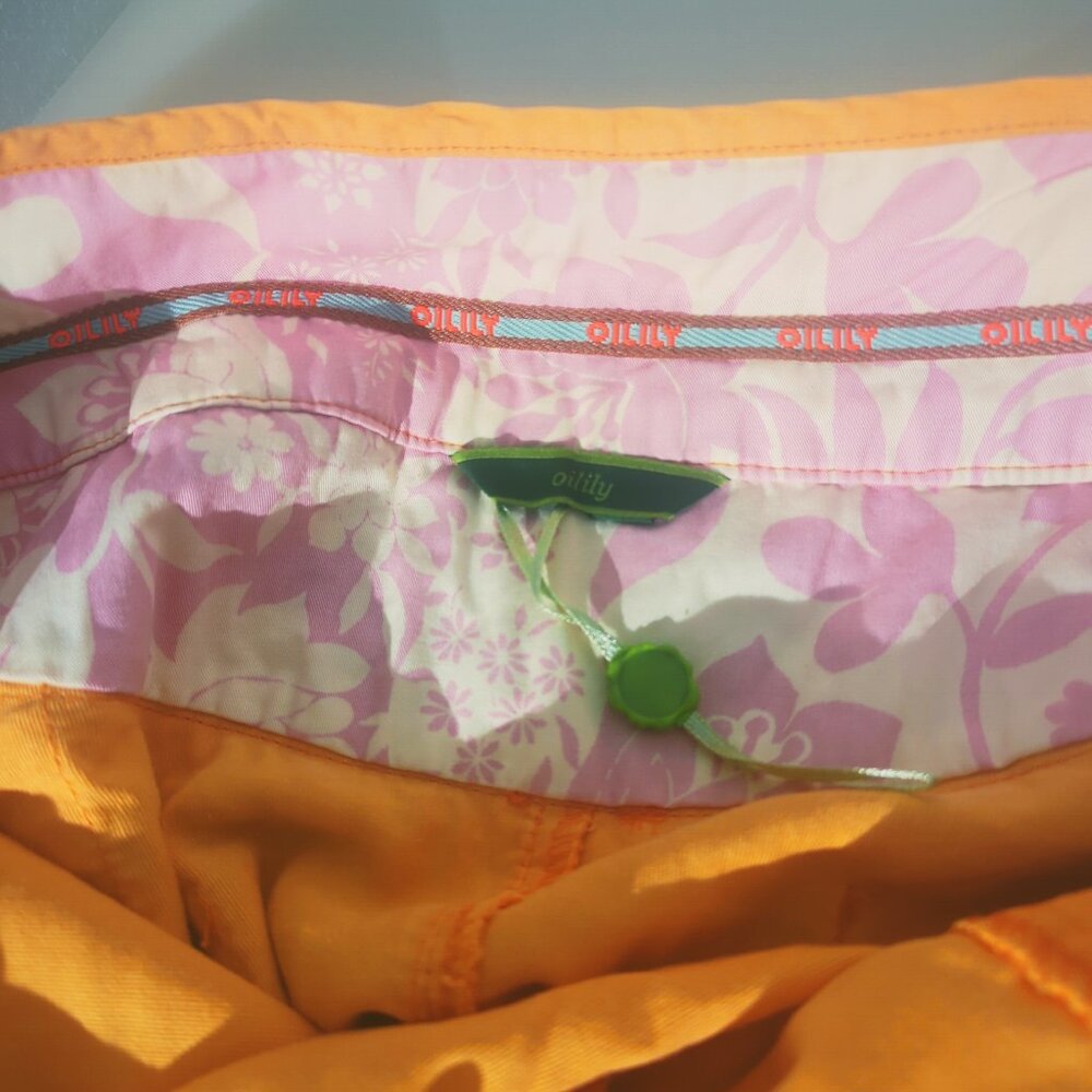 Oilily NWOT Orange Embroidered Floral Flowers Midi Skirt Wide Belt 38 EU 10-12US - Picture 8 of 10